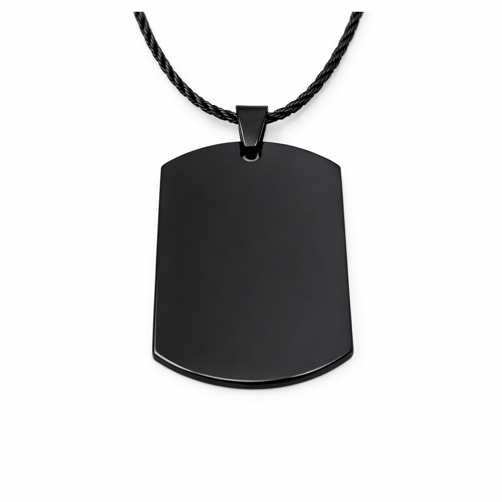 Ogrlica "Dog Tag Black" + Graviranje