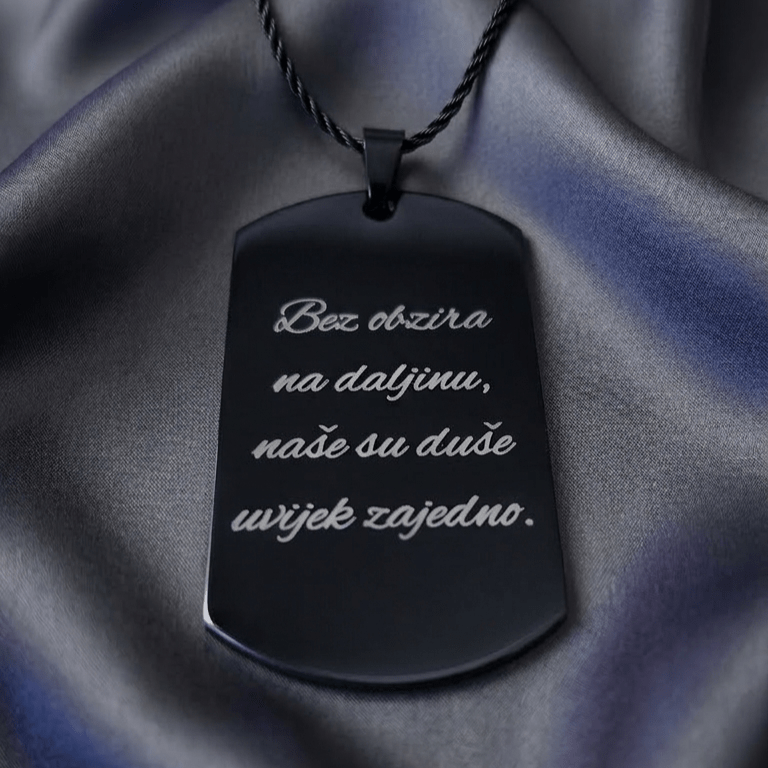 Ogrlica "Dog Tag Black" + Graviranje