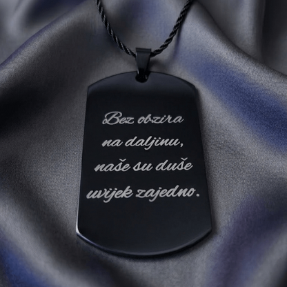 Ogrlica "Dog Tag Black" + Graviranje