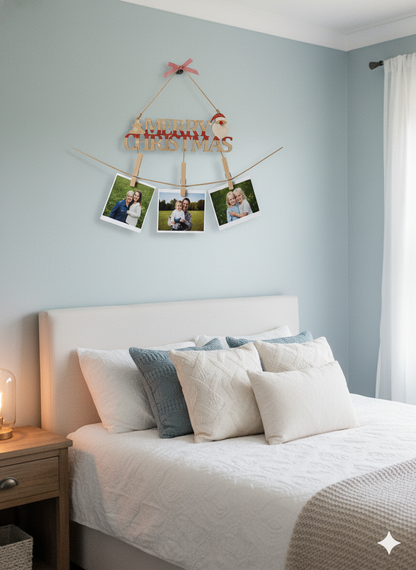 Ukras "Merry Christmas" Sa Tri Fotografije